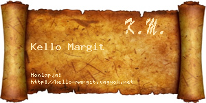 Kello Margit névjegykártya